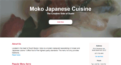 Desktop Screenshot of mokojapanesecuisine.com