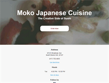 Tablet Screenshot of mokojapanesecuisine.com